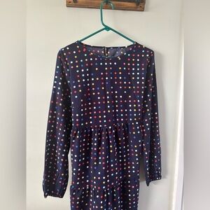 Polka Dot Kids Dress - Navy